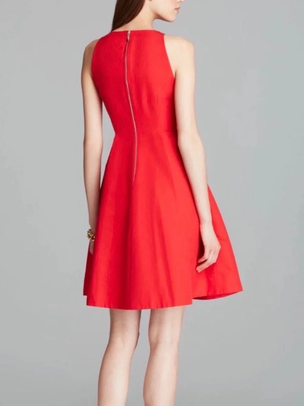 Kate Spade Red Silk Cotton Blend Fit and Flare Dress - size 8